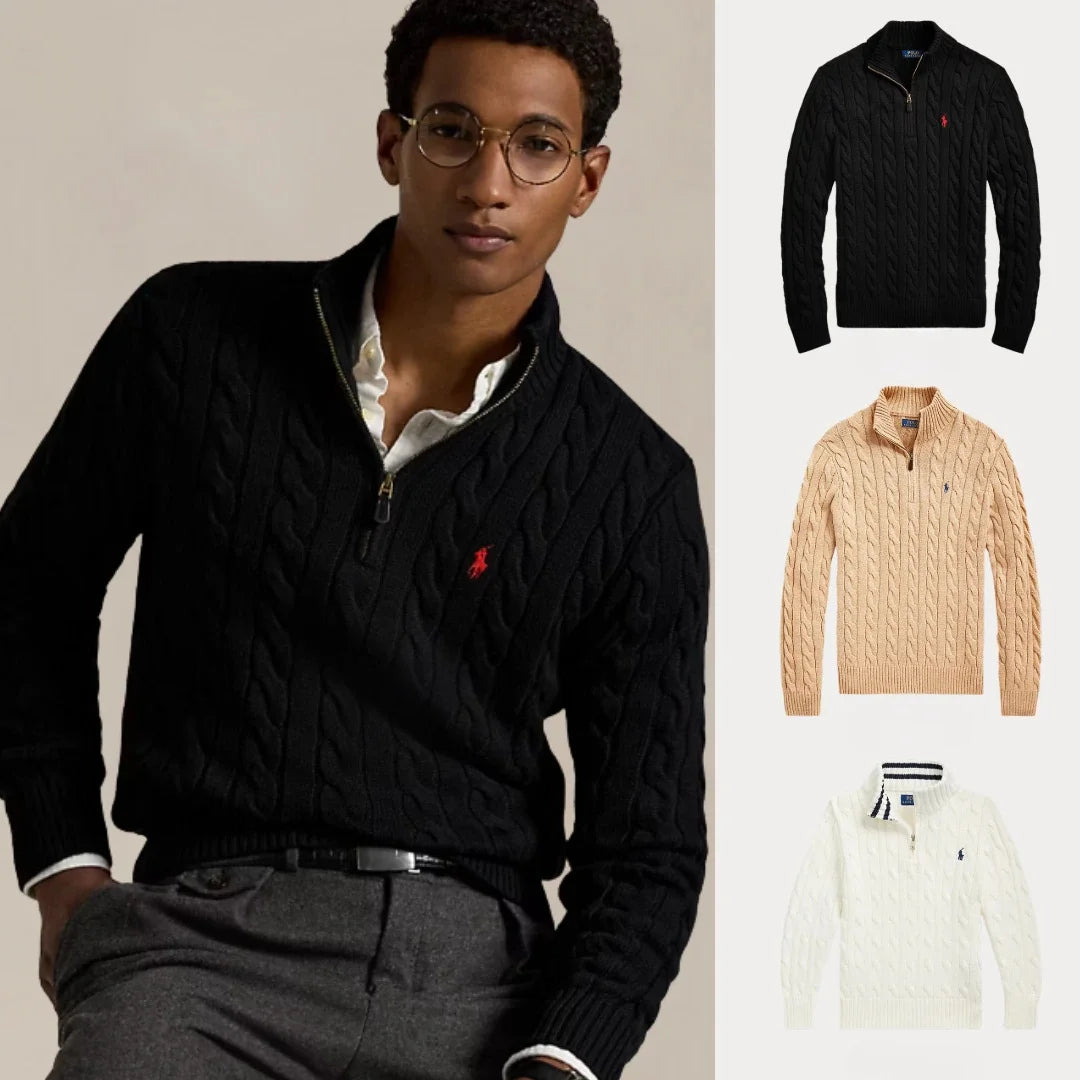 ACHETEZ 1, RECEVEZ 3 – ENSEMBLE HIVER CÂBLE TRICOT COTON ZIP