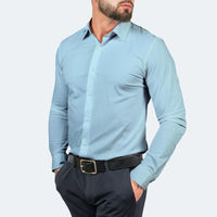 Camisa Sociale Masculine Premium avec Coupe Tailleur - Bleu Chair / S